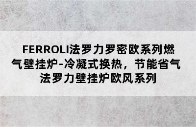 FERROLI法罗力罗密欧系列燃气壁挂炉-冷凝式换热，节能省气 法罗力壁挂炉欧风系列